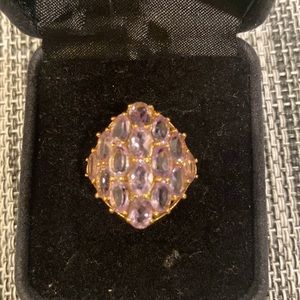 Pale amethyst cocktail ring. Gold over sterling silver